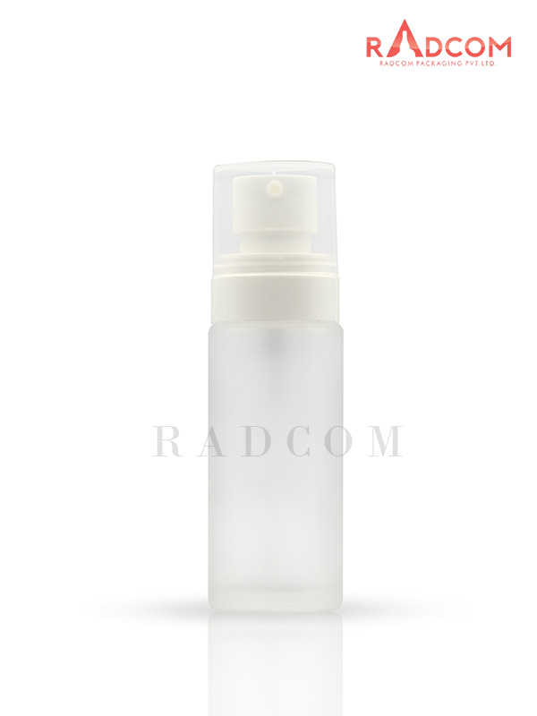 65ML Clear Frosted Lotion Glass Bottle With 20mm White Plum Mist Spray Pump With Cap